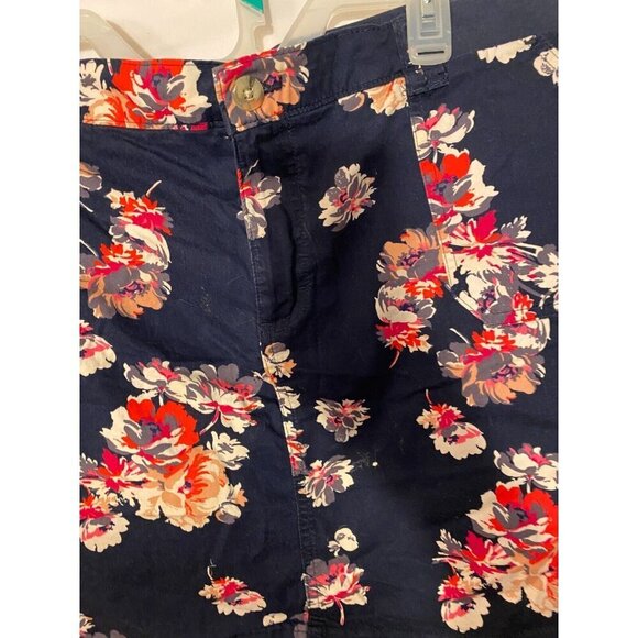 Riders Womens Size 18 M Skirt Skort Navy Floral Short Mini Stretch Pockets - Picture 2 of 3